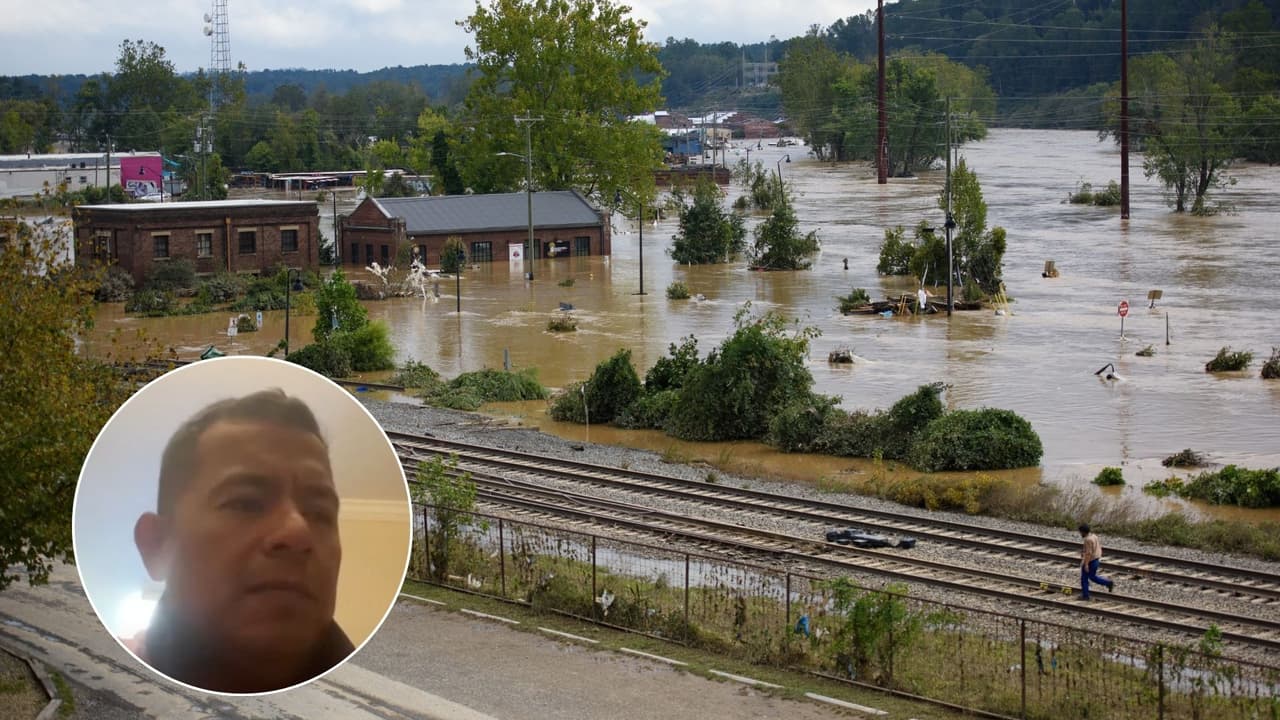 <h2 class="cms-H2-H2">Hispano busca a su esposa e hijo</h2>
<br>
<h3 class="cms-H3-H3">Carolina del Norte</h3>
<br>
<br>Alex Castillo vive con su familia en Houston, de donde su esposa y su bebé de 5 meses salieron hace poco más de 15 días a visitar familiares en Asheville, Carolina del Norte. No sabe de ellos desde el pasado sábado y su angustia aumenta al ver las condiciones en las que el huracán Helene dejó esa ciudad, a casi 900 millas de distancia.