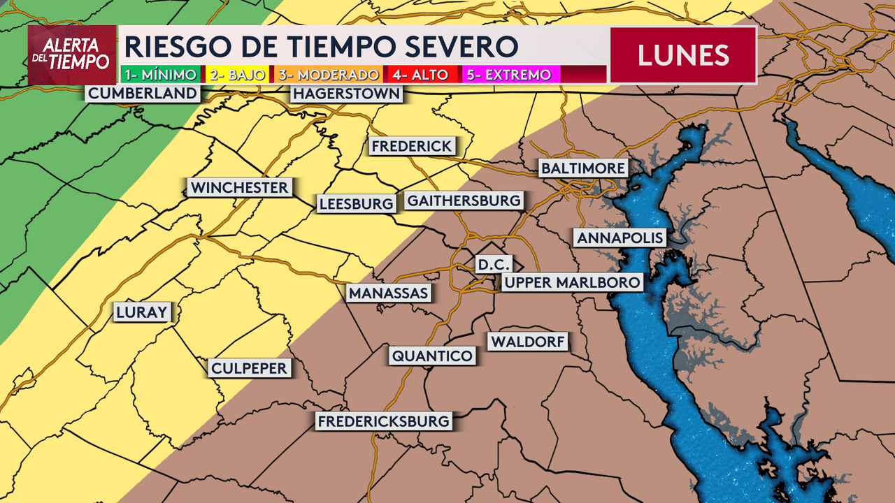 Servicio Meteorológico emite vigilancia de tormenta severa para DC, zonas de Maryland y Virginia
