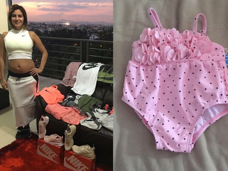 Durante el proceso de gestación, recibió varios regalos para ella y para su bebé, como su primer traje de baño.