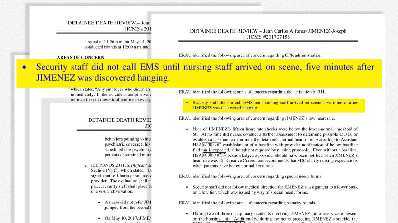 El "Reporte de la muerte del detenido" de ICE encontró una serie de irregularidades en el manejo del caso de Jimenez-Joseph.
