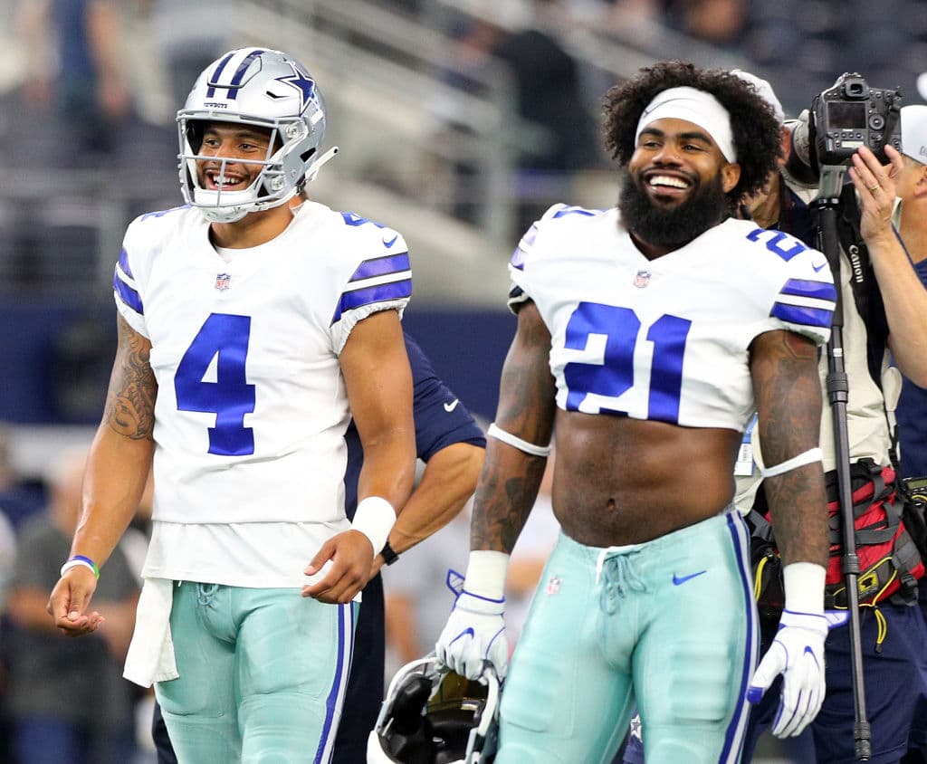 <b>20) Dallas Cowboys</b>. La ofensiva perdió a su centro Travis Frederick y a su receptor estelar Dez Bryant. Es difícil que regrese a su nivel de 2016. ¿Será este el año que explote Dak Prescott? Veremos.