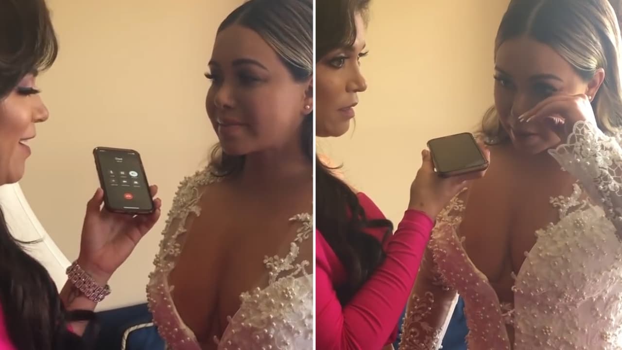 El video donde Chiquis muestra la llamada desde la cárcel que le hizo su papá momentos antes de casarse