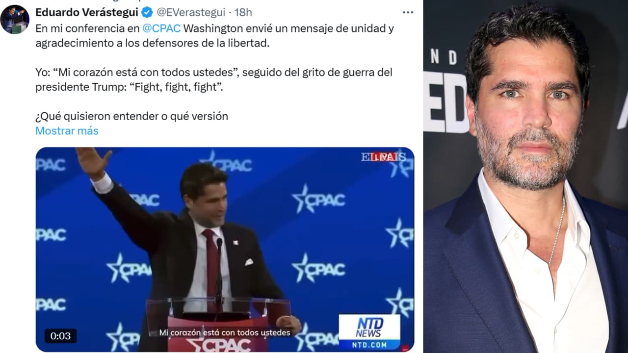 Esta es una imagen del ademán que hizo Eduardo Verástegui y que presumió en X.