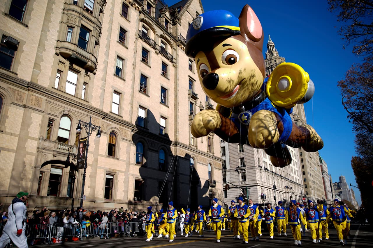 Uno de los globos que hizo su debut este año fue el del personaje de Chase de la popular serie infantil Paw Patrol.