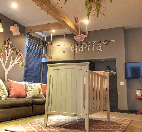 Esta es la habitación que la orgullosa mamá preparó para recibir a su pequeña, unas semanas antes del alumbramiento.