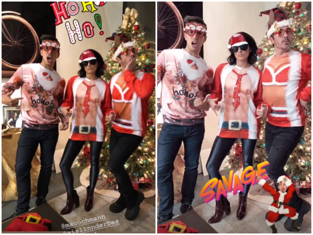 Vadhir, Aislinn y Mauricio Ochmann no dudaron en presumir sus sexys atuendos en 'Instagram Stories'.