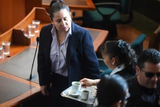 La exdirectora del DAS, María del Pilar Hurtado, durante la audiencia en la corte.