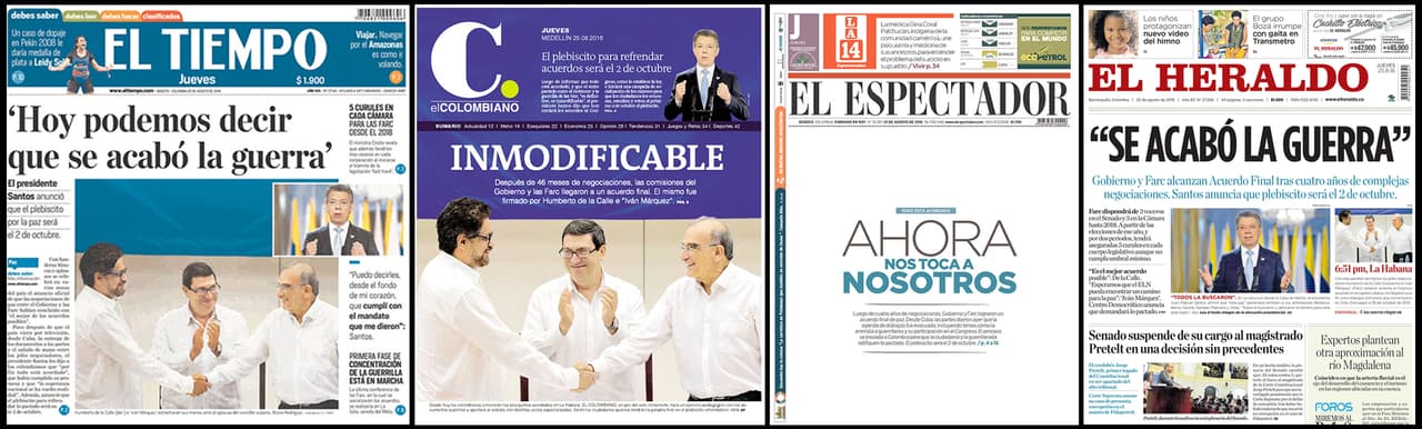 Y así contaron algunos de los principales diarios colombianos este importante capítulo de su historia.