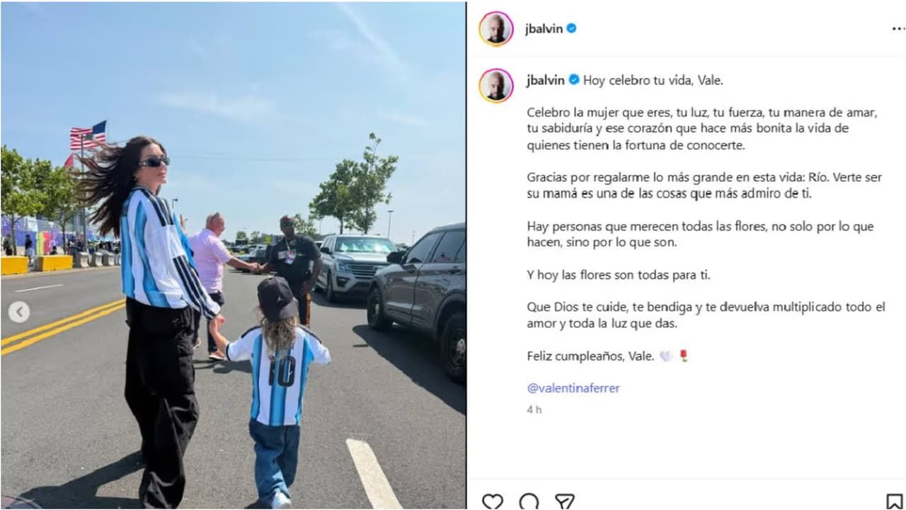 Este fue el mensaje que J Balvin publicó dedicado a Valentina Ferrer, solo tres días después de que ella asegurara que estaban separados.