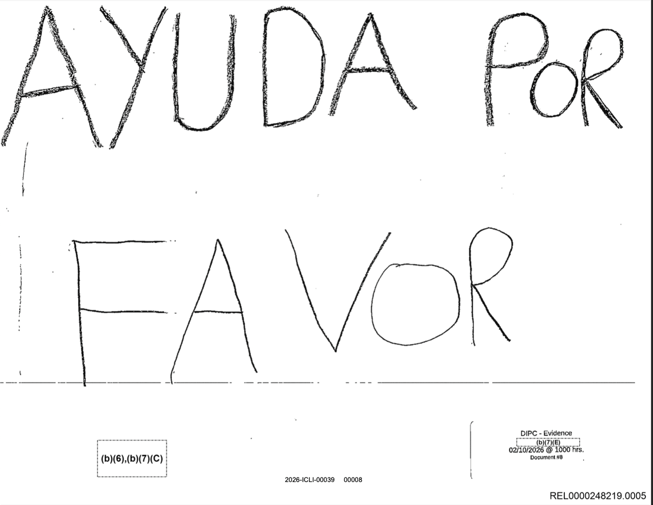 El material fue obtenido por la periodista Allison Gill, presentadora del Daily Beans Podcast, después de meses de litigio contra ICE. Aquí puedes consultar su trabajo: BREAKING: EXCLUSIVE: ICE Seized Drawings from Children in Detention. I Sued, and Today I Got Them.