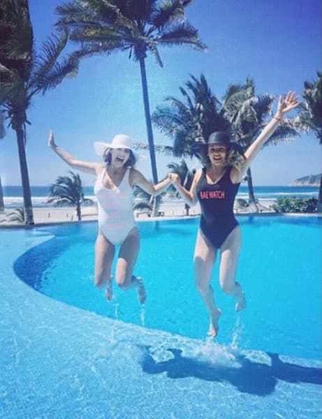 Se nota la felicidad de Michelle, quien no pierde la condición física a pesar de su embarazo.