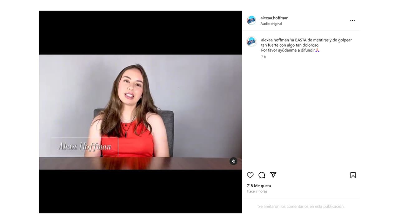 Alexa Hoffman denuncia revictimización.