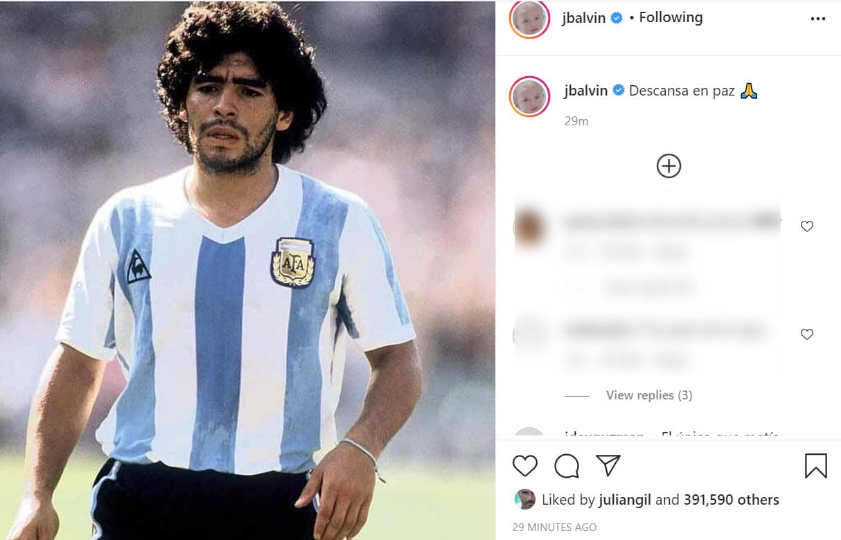 J Balvin también
<b><a href="https://www.instagram.com/p/CIBXSIxnM99/" target="_blank">expresó su pésame. </a></b>