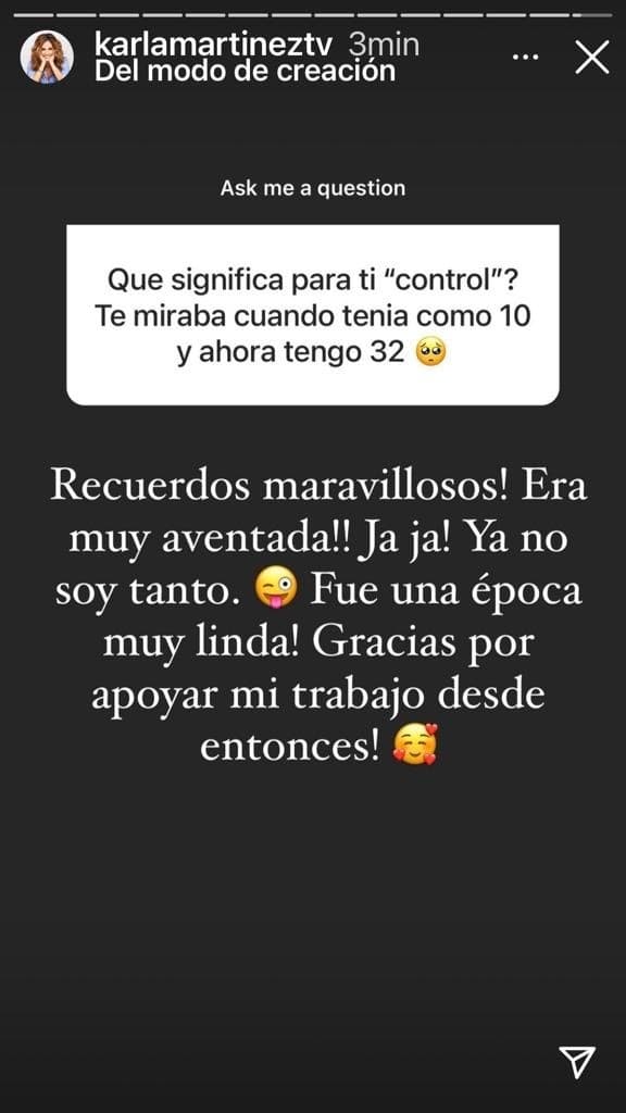 Gracias a un seguidor, Karla recordó cuando fue presentadora de 'Control' en el año 2000.