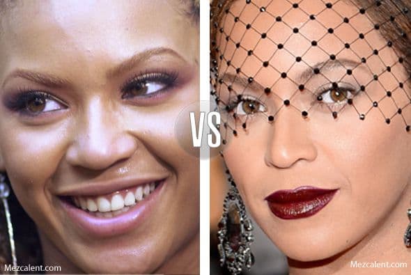 Beyoncé es otra de las estrellas que se afilaron la naricita y le quedó bonita.