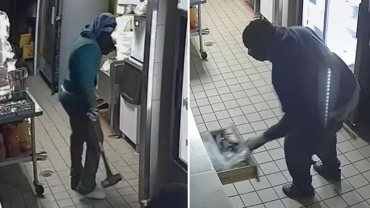 Dos hombres con el rostro cubierto
<b> entraron de madrugada a un restaurante en Lewisville.</b> 
<br>
<b>Llevaban mazos y herramientas</b> para forzar la entrada. 
<br>Las cámaras de seguridad captaron
<b> cómo recorrieron el local y tomaron dinero en efectivo, además de llaves y tarjetas del negocio,</b> según el dueño y la policía.
<br>El robo ocurrió
<b> en Quickie Crab, sobre Round Grove Road. </b>
<br>“Hemos tenido un par de problemas en las últimas semanas”, dijo el propietario, Blain Bastow, en entrevista con
<i> N+ Univision 23.</i>