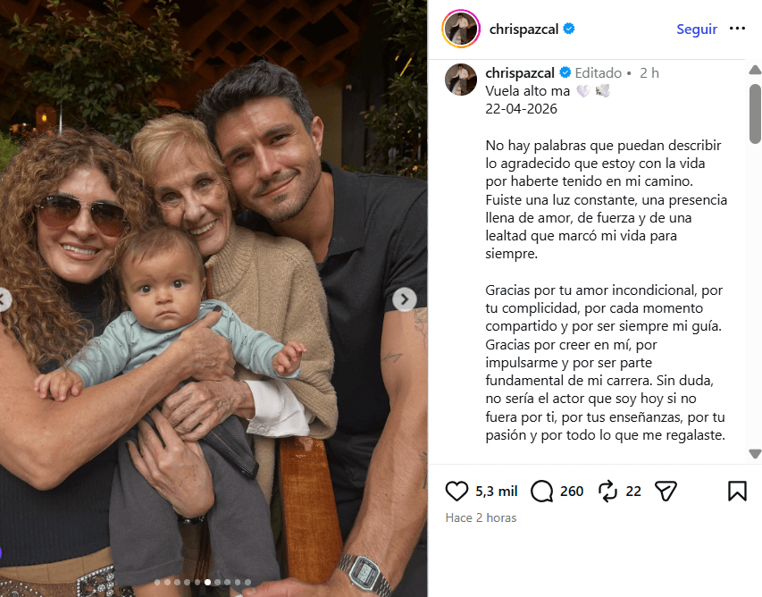 Este fue el mensaje de Chris Pazcal.