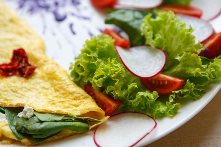 Omelette de pimiento y espinacas  | Reto 28