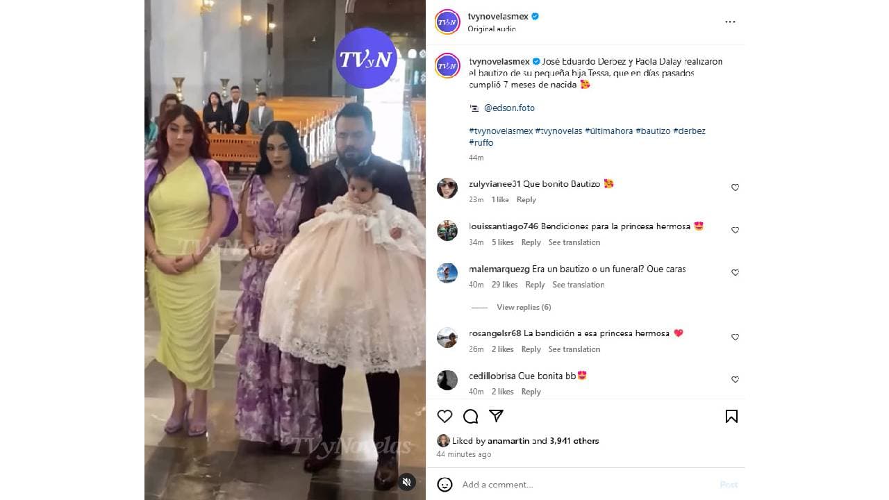 Vicky, la hermana de José Eduardo, es la madrina de Tessa.