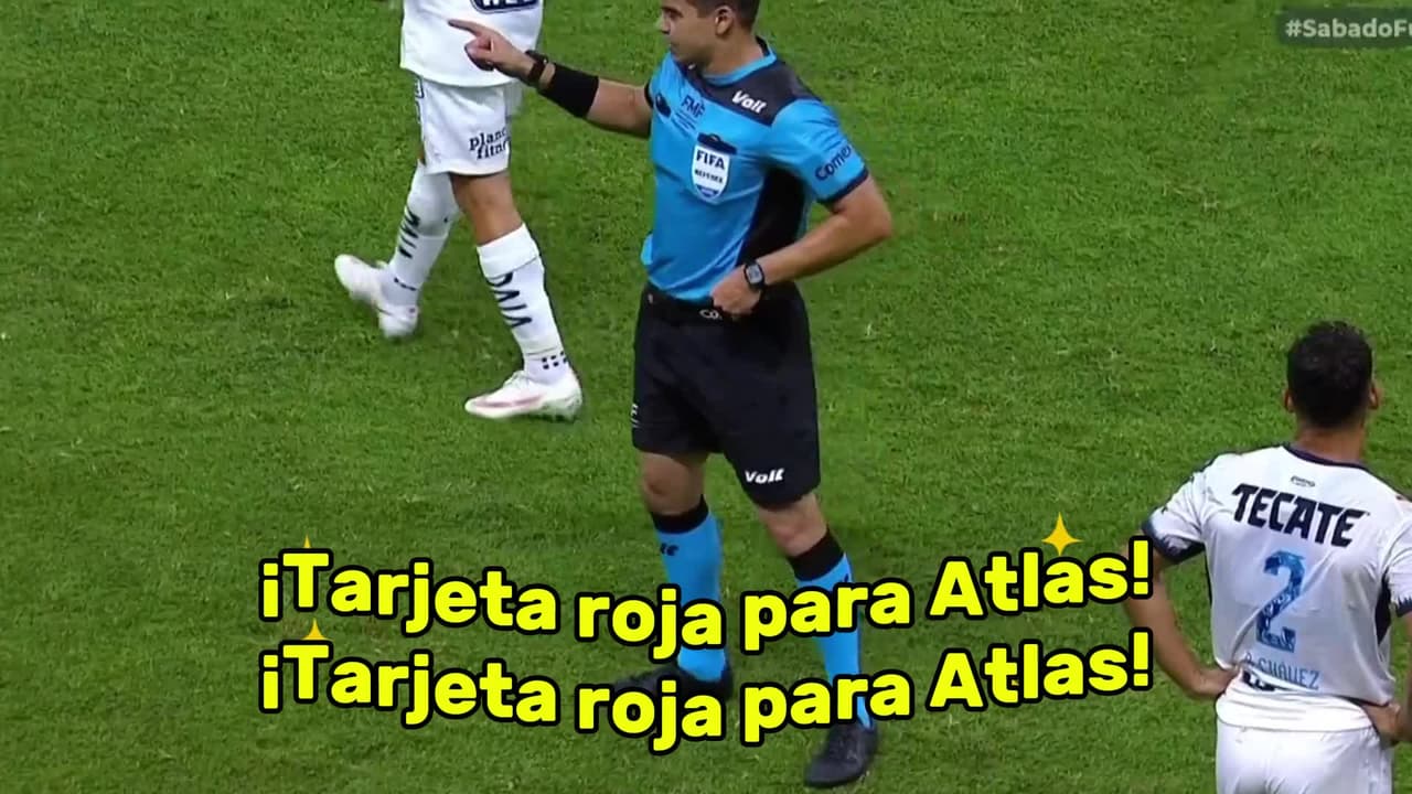 ¡Tarjeta roja para Atlas! Los rojinegros se quedan con un hombre menos