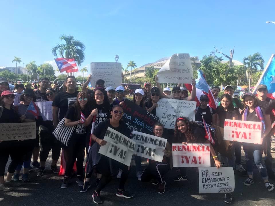 Desde Mayagüez llegaron varios manifestantes al paro nacional del 22 de julio.