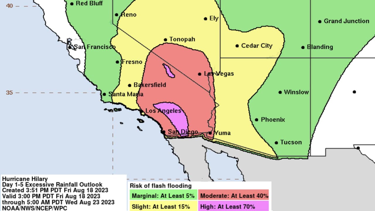 Huracán Hilary: Hay alertas de inundación para el sur y el este de Arizona