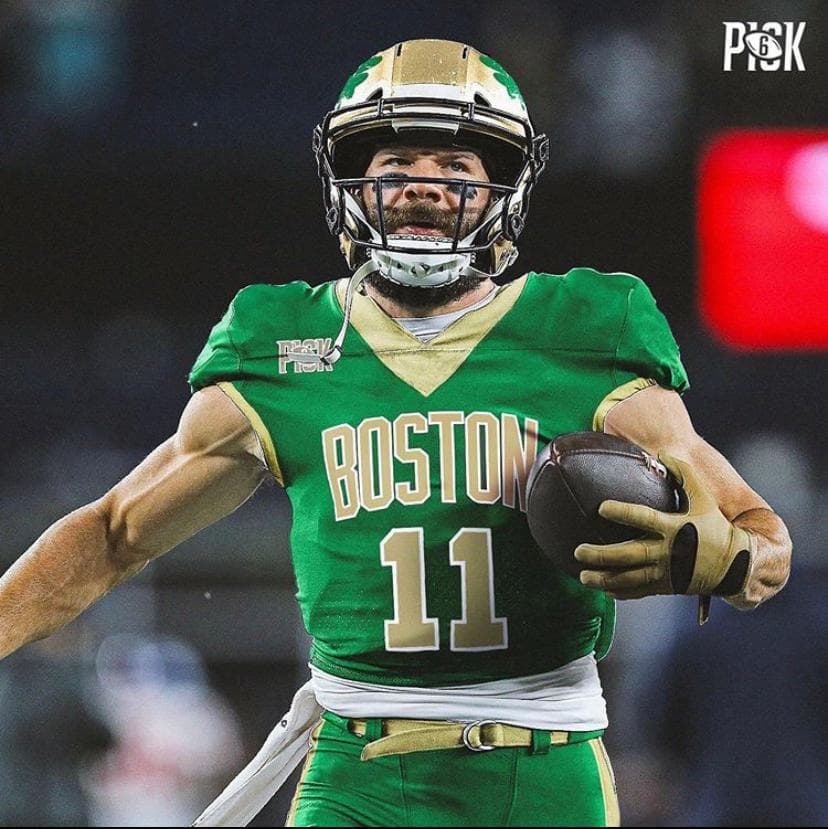 <b>Julian Edelman</b>
<br>El histórico receptor de los New England Patriots luciría bastante novedoso emulando los colores de los Boston Celtics.