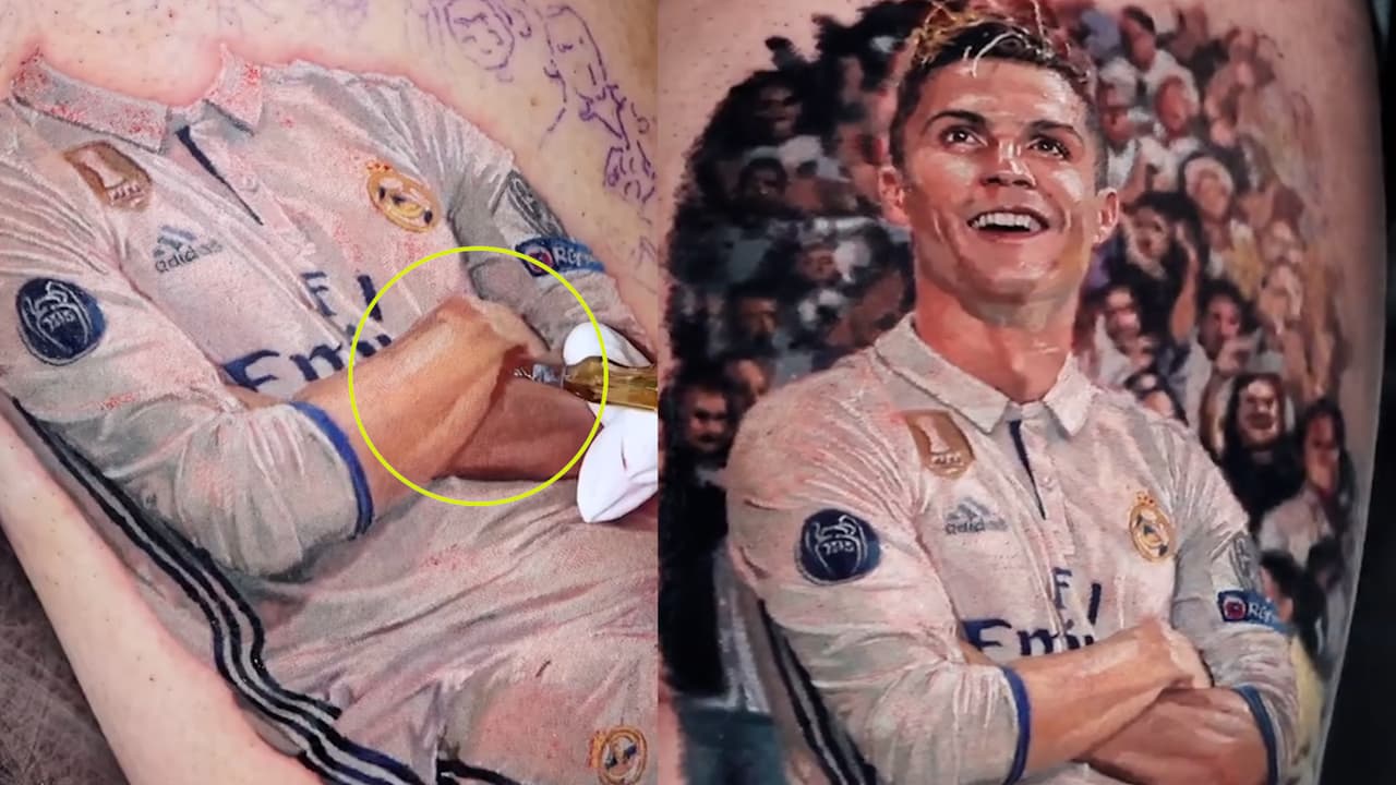 ¡Una obra de arte! Fanático se tatúa a Cristiano Ronaldo