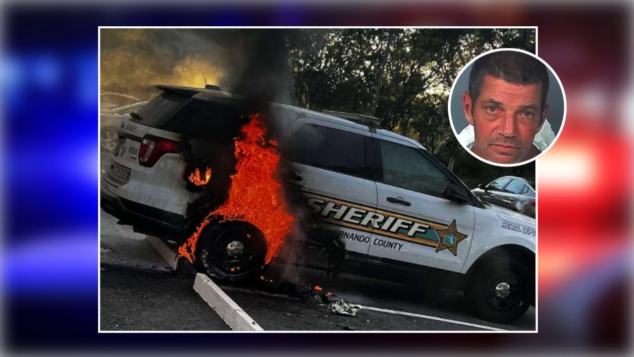 Arrestan a "incendiario profesional" que quemó una patrulla del condado Hernando