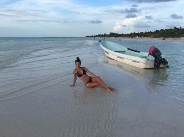 Esta es una imagen durante sus vacaciones por la Riviera Maya.