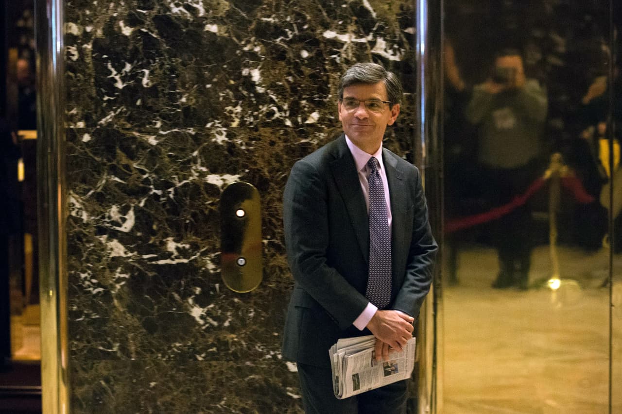 George Stephanopoulos, reportero y presentador del canal ABC News. Fue el moderador del primer debate presidencial entre Donald Trump y Hillary Clinton en Nueva York el 26 de septiembre.