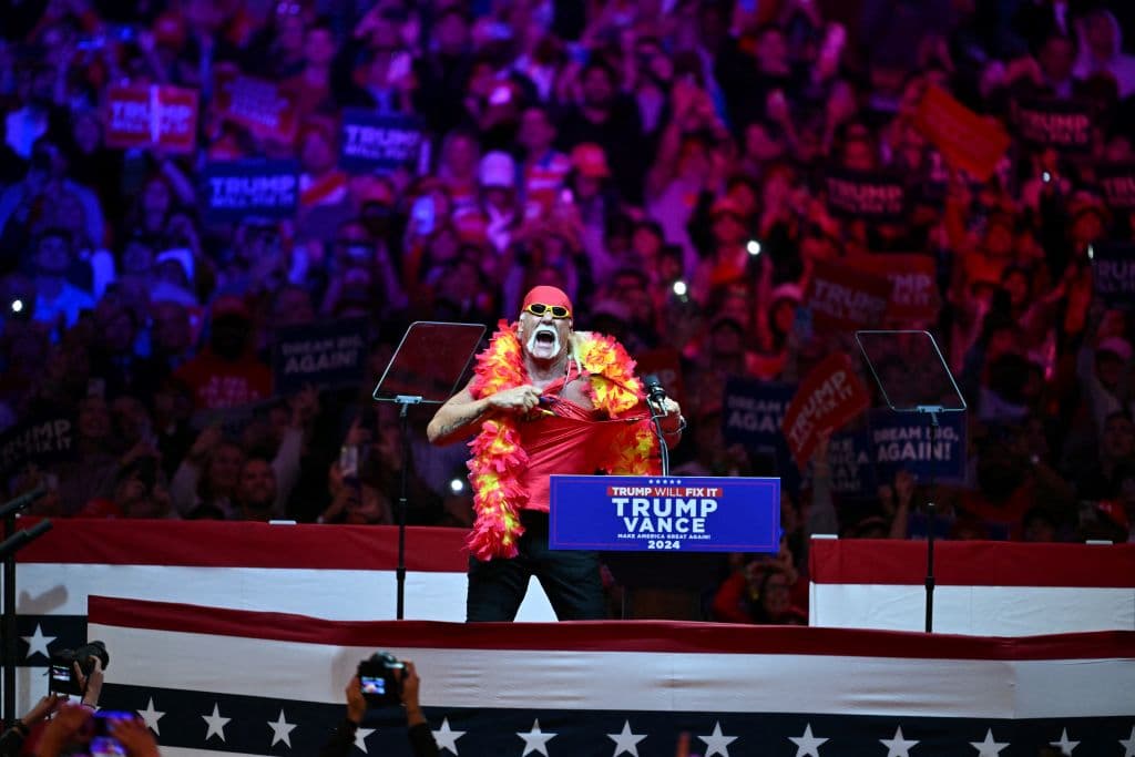 En su discurso, llamó a los asistentes 
<b>"Trumpamaniacs"</b> y defendió a Trump, 
<b>negando acusaciones de fascismo:</b> "No veo nazis aquí, solo americanos trabajadores".