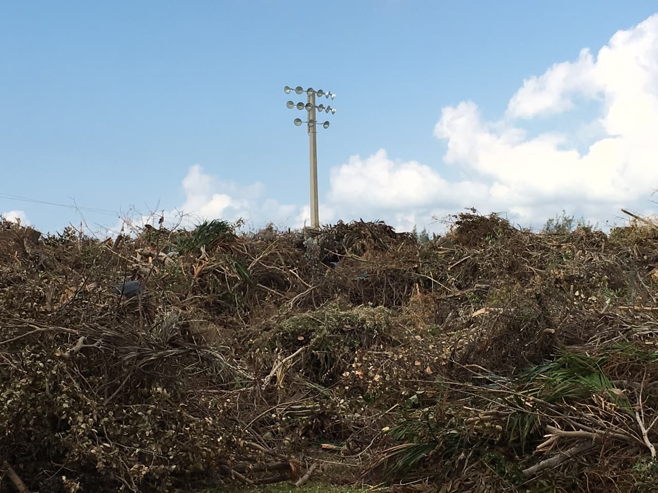 Una de las múltiples montañas de escombros producidos por el huracán Irma en el condado de Miami-Dade. Foto: David Adams