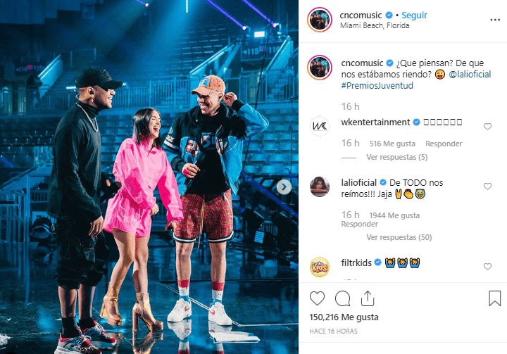 CNCO no se quedó atrás y compartió imágenes de sus ensayos con Lali.