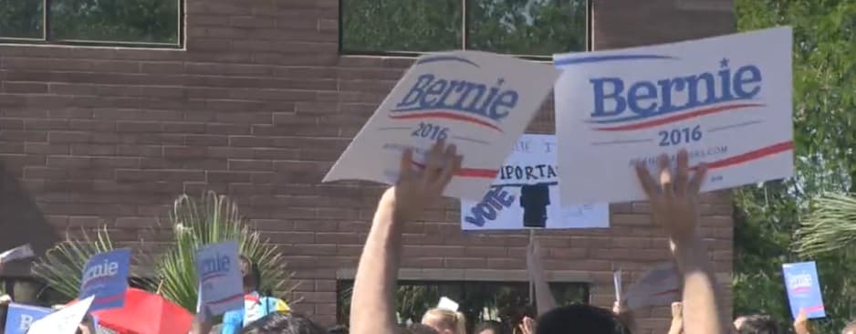 Bernie Sanders hoy en Phoenix