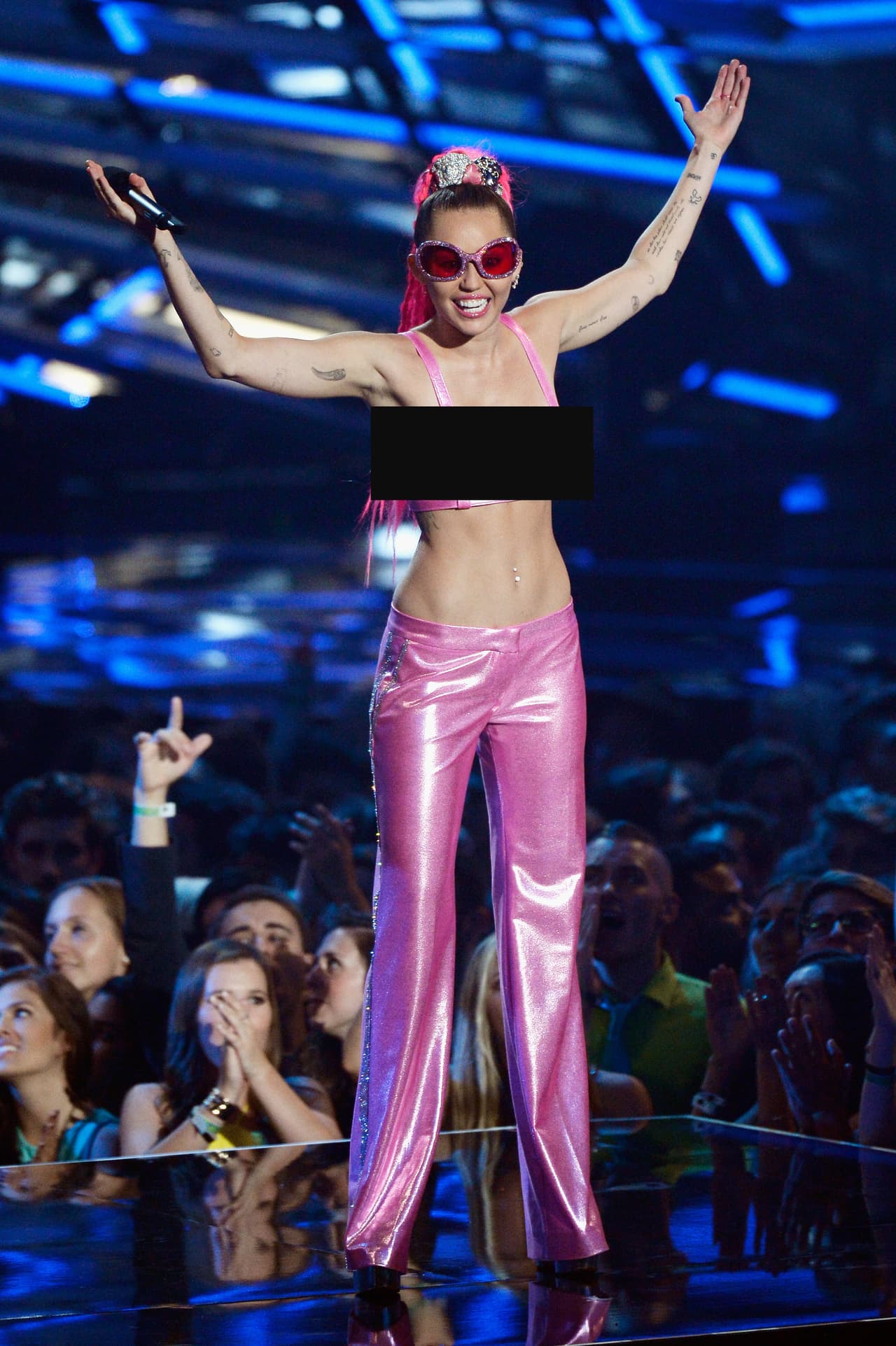 Miley disfrutó su noche de lo lindo.