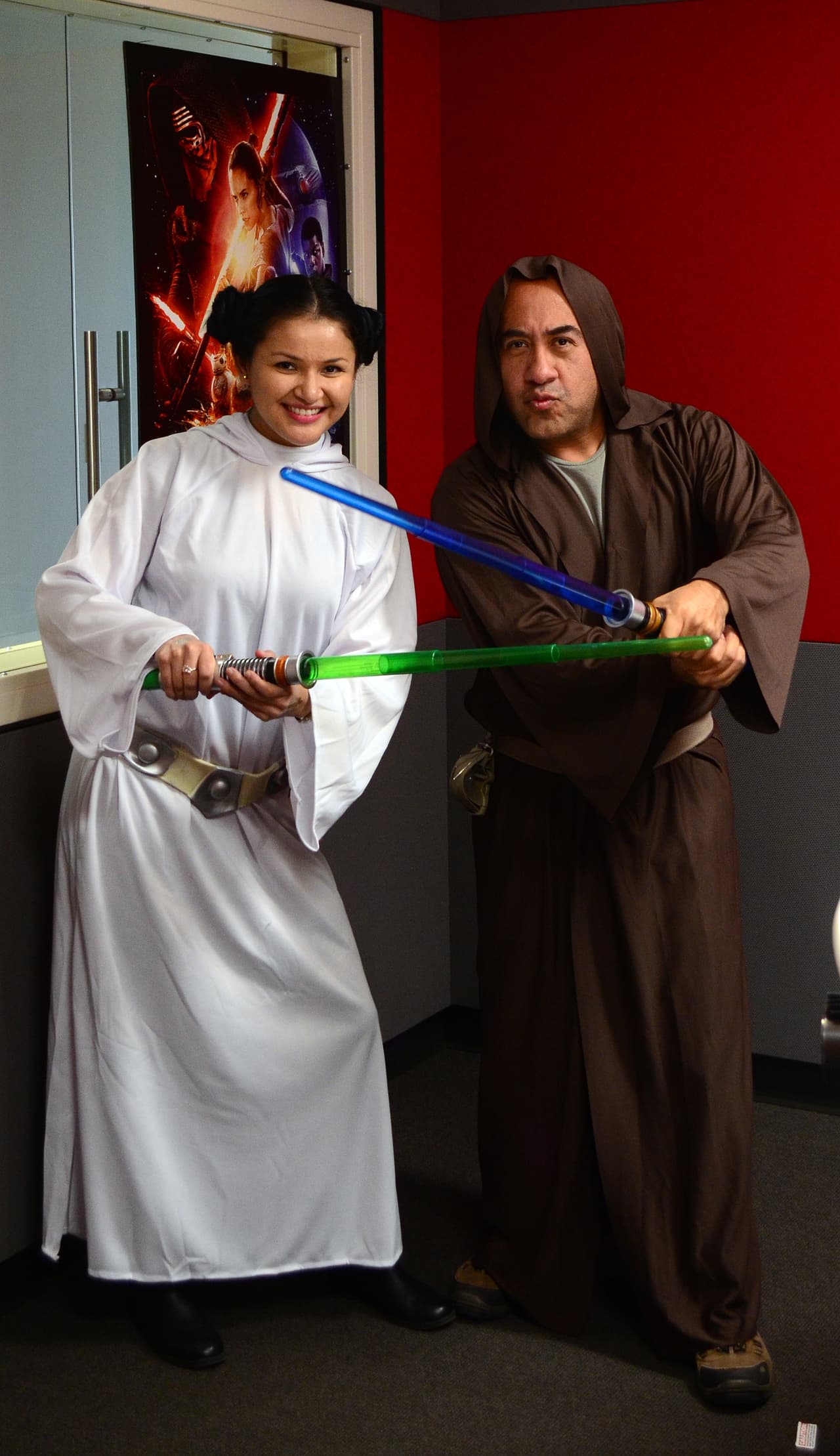 Lorenita, Karen La Coqueta y Pichirilo celebrando el estreno de 'Star Wars