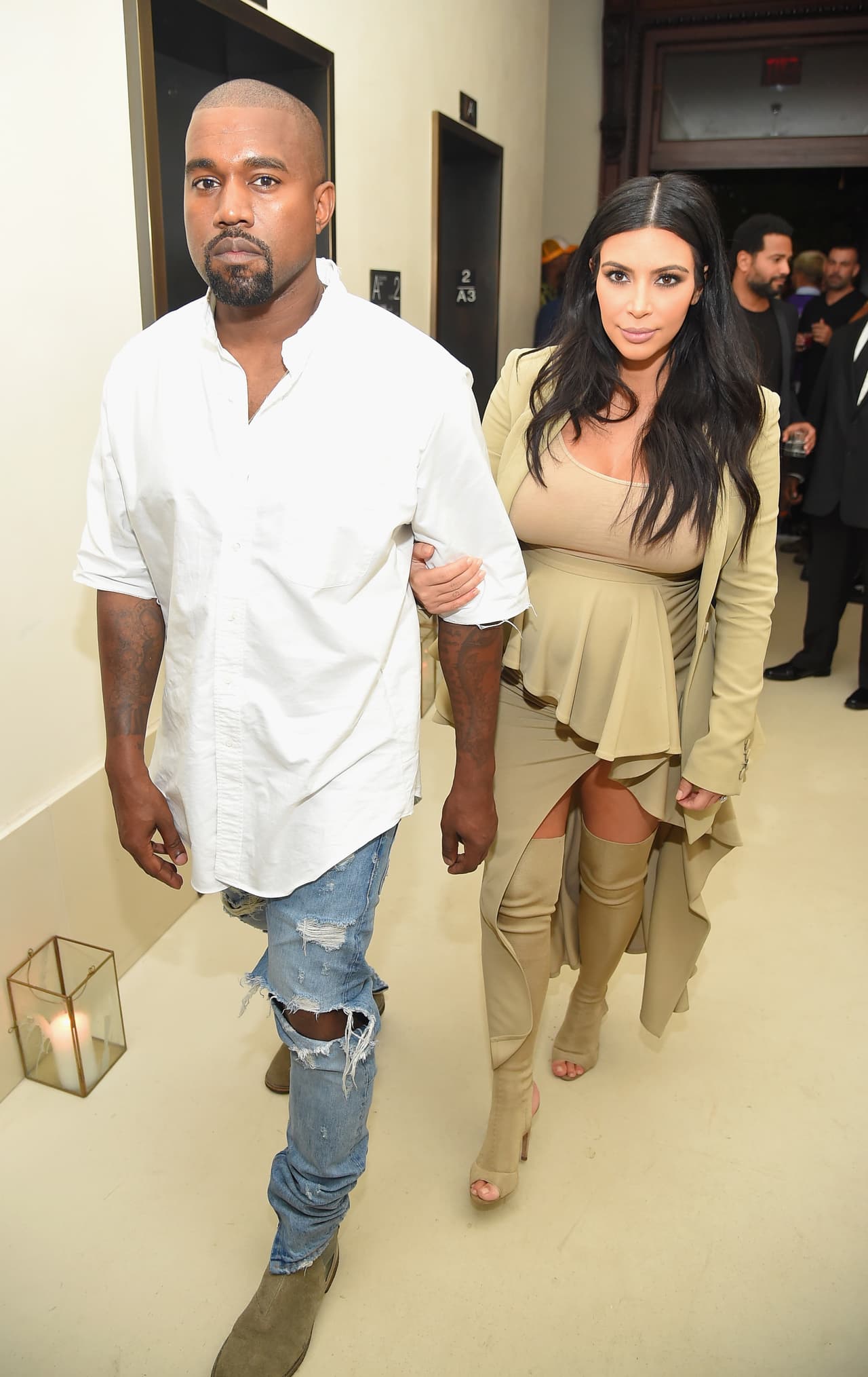 Así lucieron Kim y Kanye el día anterior.