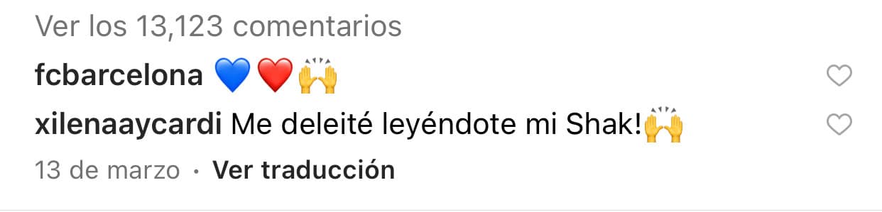Shakira obtuvo respuesta por parte del club del padre de sus hijos, pero ninguna de él. De nueva cuenta, tampoco hubo siquiera un 'me gusta'. En la foto, ella
<b>lo etiquetó sin tener reacción alguna.</b>
<br>