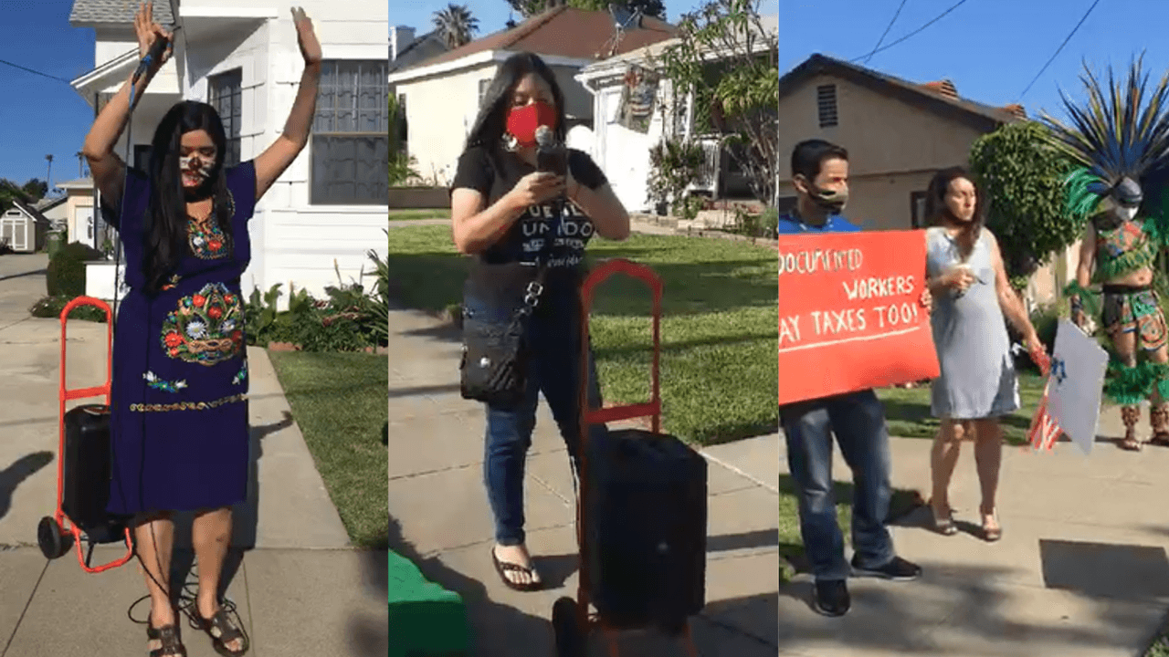 Con música y bailes festejan ayudas a indocumentados frente a casa de la concejala hispana Jessica Martínez