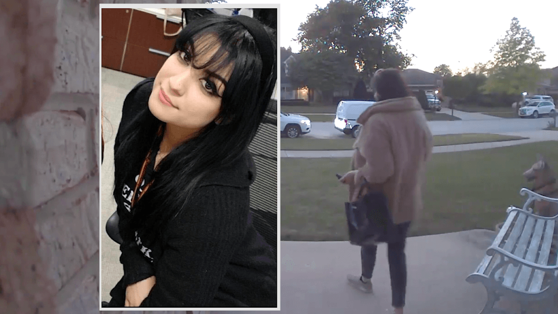 La joven hispana de 23 años fue grabada cuando salía de la casa en la que vivía con su novio en Orland Park.