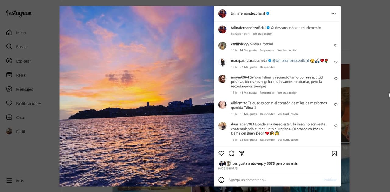 Restos de Talina Fernández reposan en el mar de Acapulco, Guerrero.