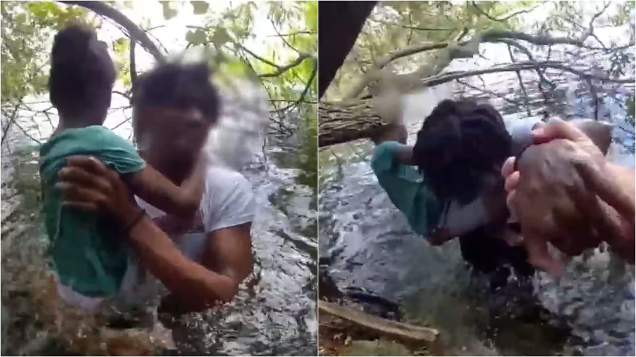 Hermano de niña con autismo se mete a un lago para rescatarla