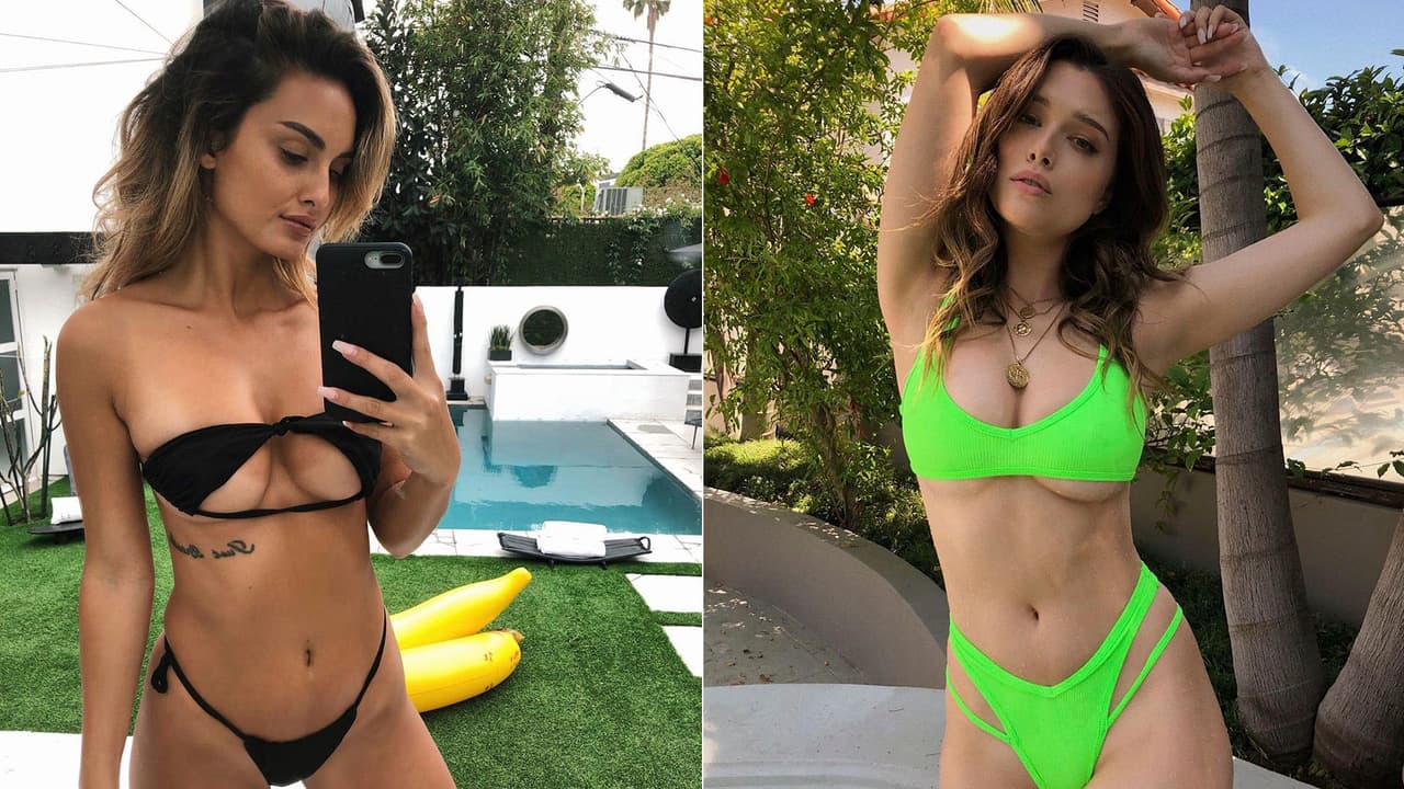 Gerrit Cole se preparaba para lanzar la bola contra Ryan Zimmerman en la séptima entrada cuando en el fondo se ve que las dos chicas levantan sus camisetas y enseñan sus senos.