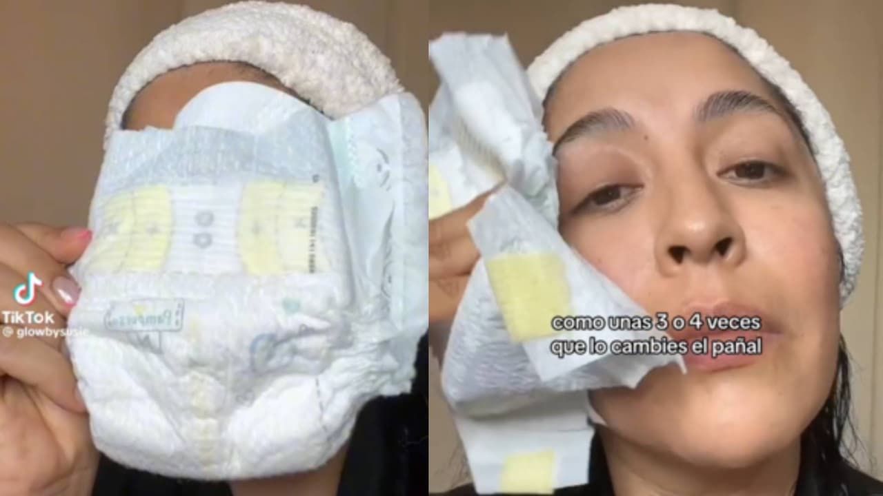 Mujer comparte rutina de ‘skin care’ con pañales sucios de su bebé: le llueven críticas