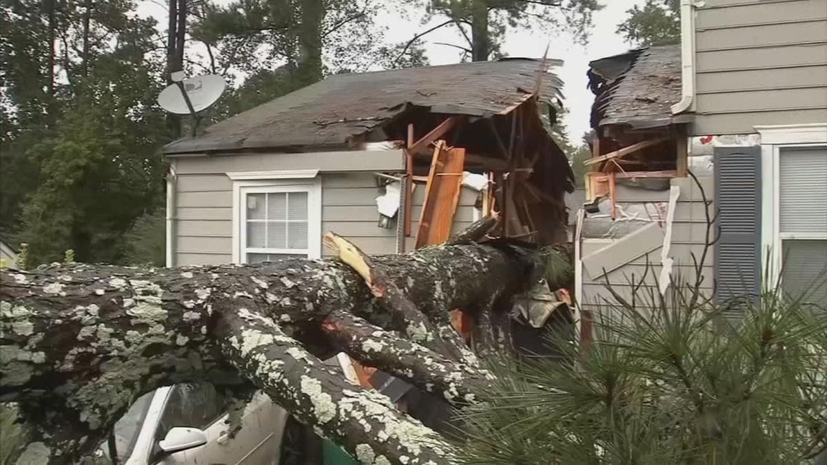 Daños causados por lluvias en el área metropolitana de Atlanta.