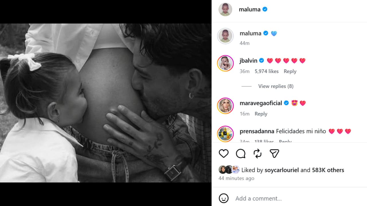 Maluma anuncia con esta foto que espera segundo bebé con su pareja.
