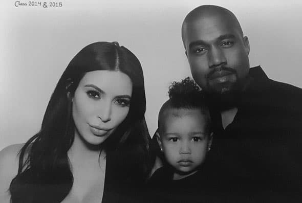 Y en él posó toda la familia, como Kim, Kanye y Nori.