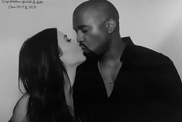 Un besito de Kim y Kanye.