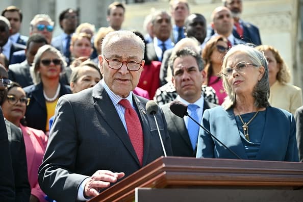 Schumer, el 30 de abril de 2025. (Photo by Mandel NGAN / AFP) (Photo by MANDEL NGAN/AFP via Getty Images)